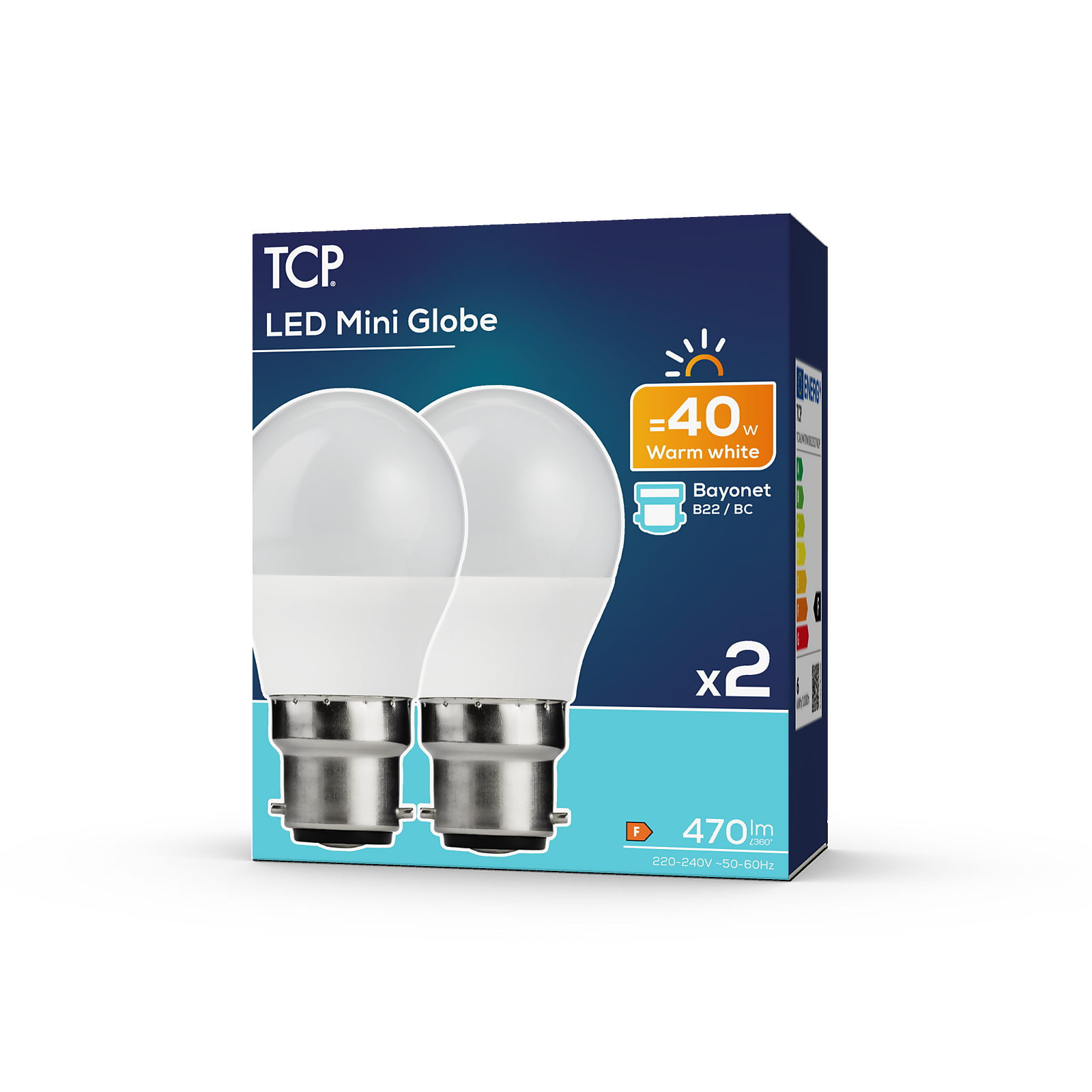 TCP LED Mini Globe 470L B22 Bulbs - Warm White - image 2