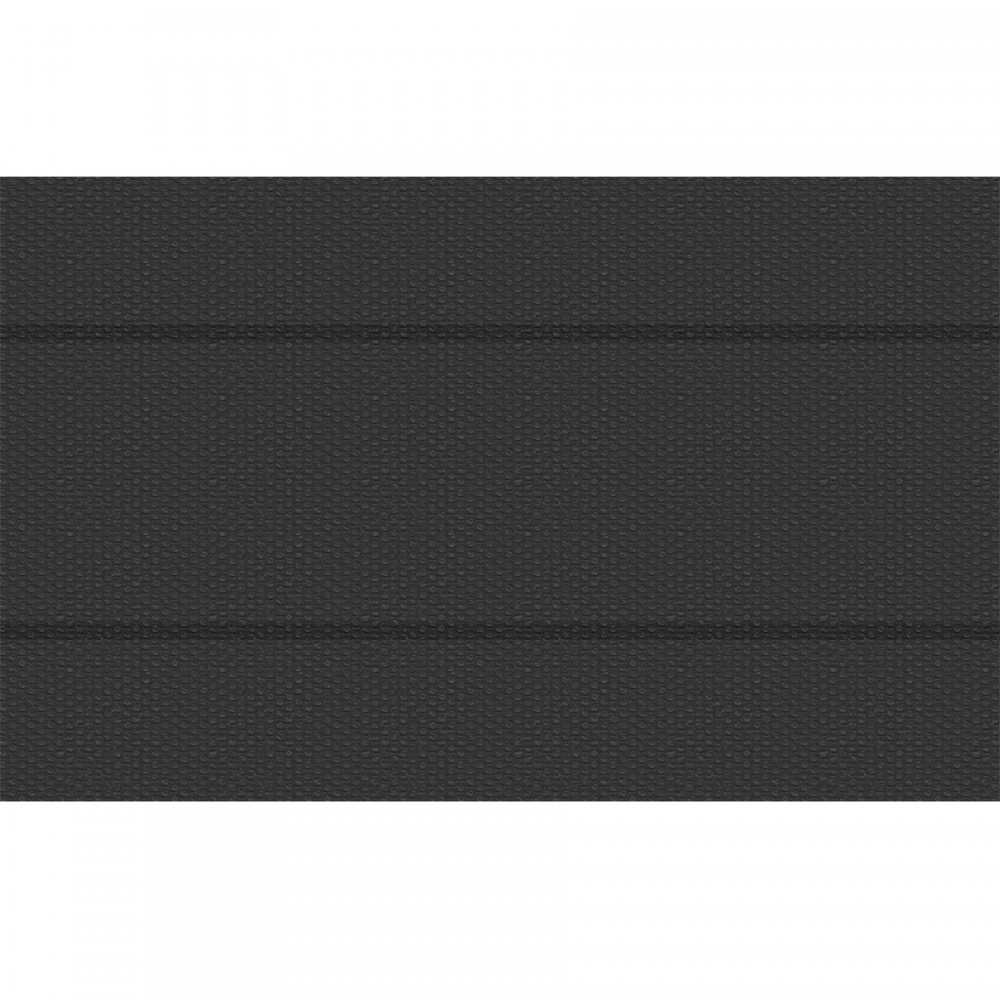 Rectangular black solar foil pool cover with a textured surface, designed to retain heat and reduce evaporation, suitable for various pool sizes.