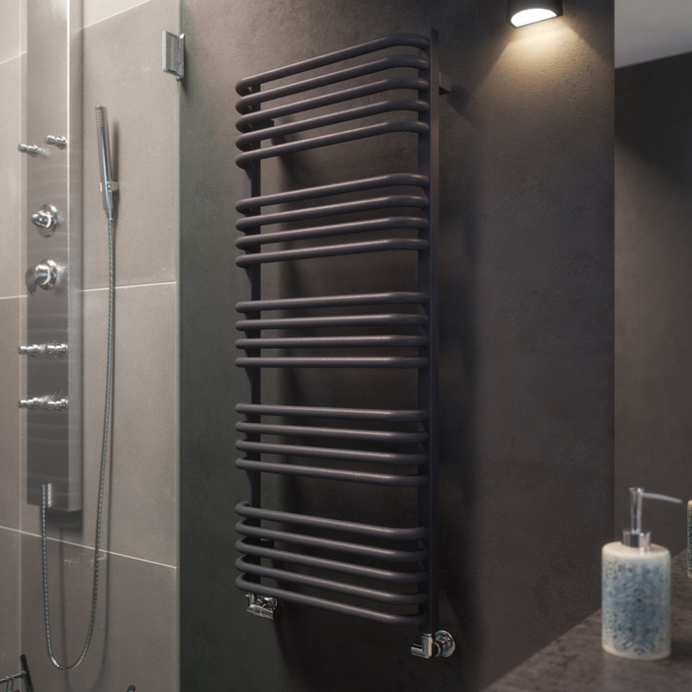 Terma Alex Heated Towel Rail Modern Grey 1440 x 500mm 591W - image 3