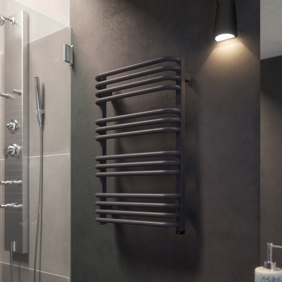 Terma Alex One 1364BTU Modern Grey Electric Towel Rail 760 x 500mm - image 3