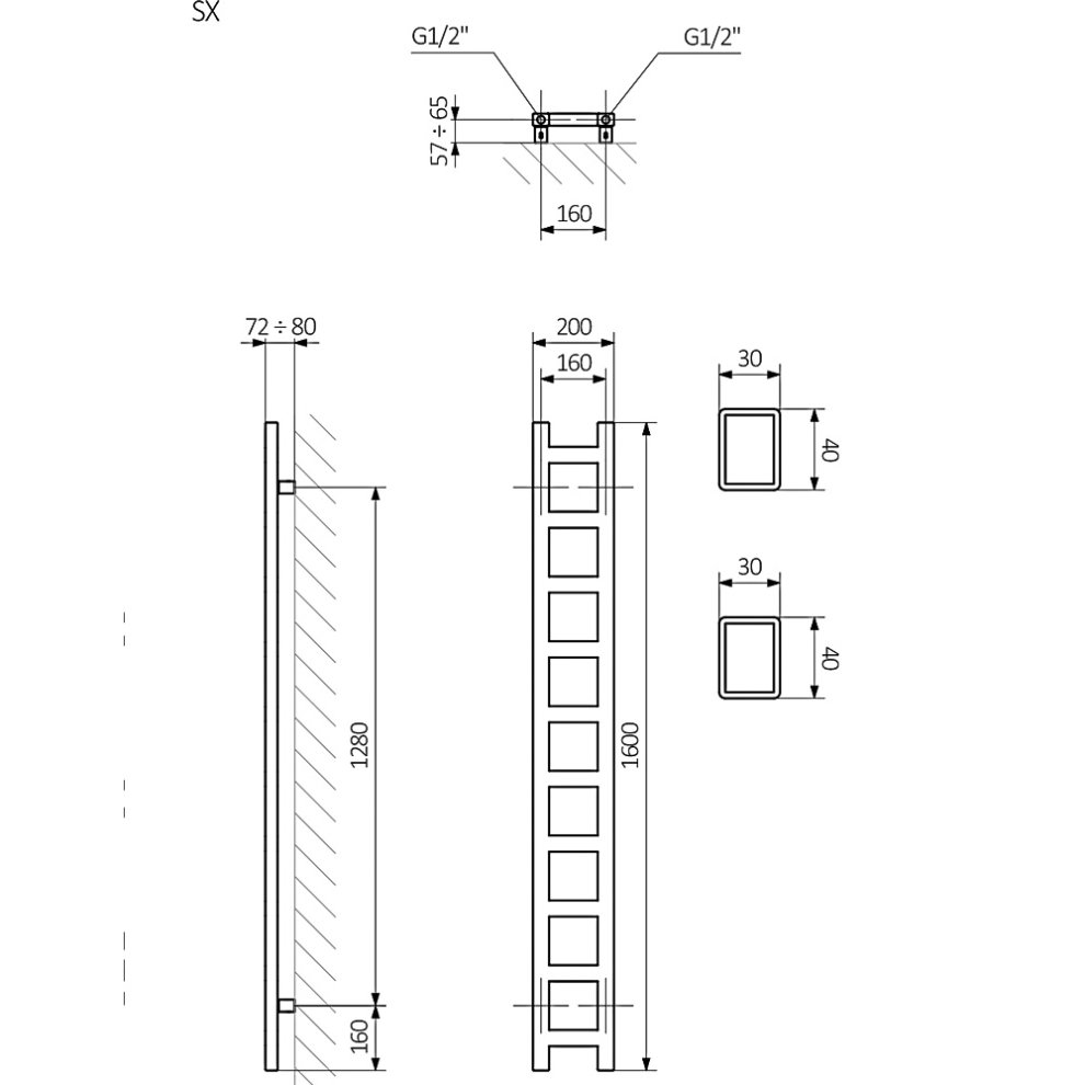 Terma Easy 1071 BTU Sparkling Gravel Electric Heated Towel Rail 1600 x 200mm - image 4