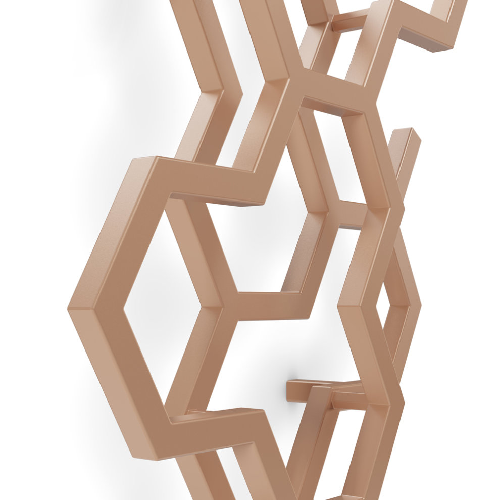 Terma Hex 1180 BTU Bright Copper Radiator 1220 x 486mm - image 2
