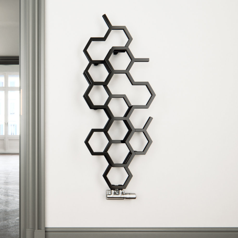 Terma Hex 1180BTU Soft Matt Black Radiator 1220 x 486mm - image 4