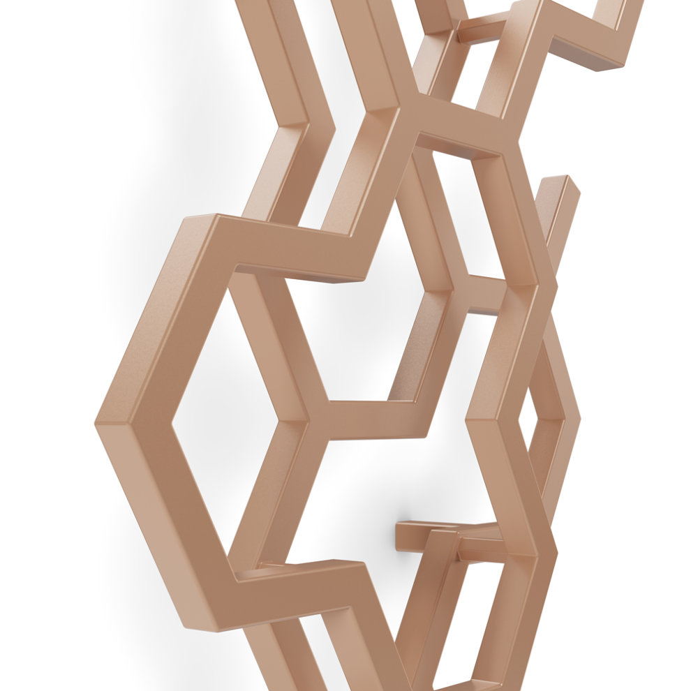 Terma Hex 1705 BTU Bright Copper Radiator 1700 x 573mm - image 2