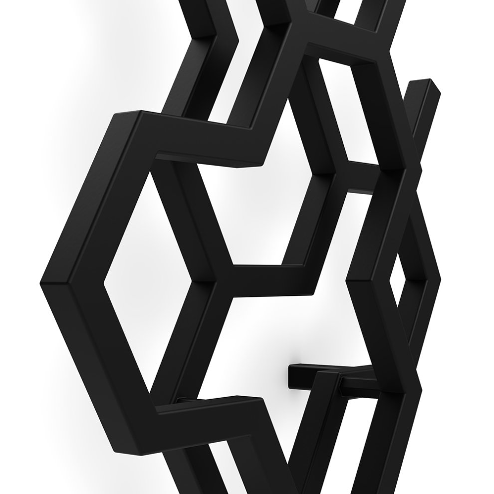 Terma Hex 1705 BTU Matt Black Radiator 1700 x 573mm - image 2
