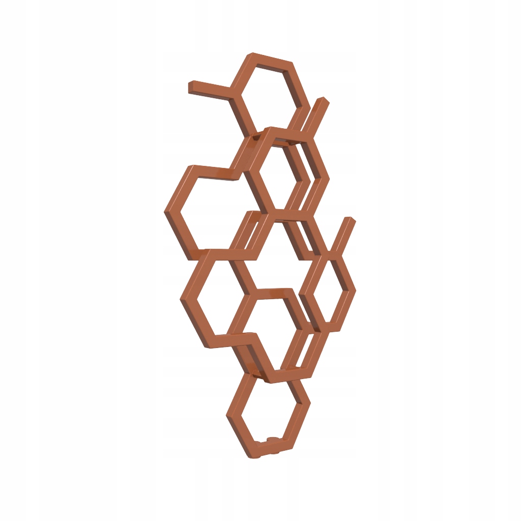 Terma Grzejnik łazienkowy in a warm terracotta color, featuring a unique hexagonal design, made of durable material, measuring 82x48 cm, ideal for modern bathrooms.