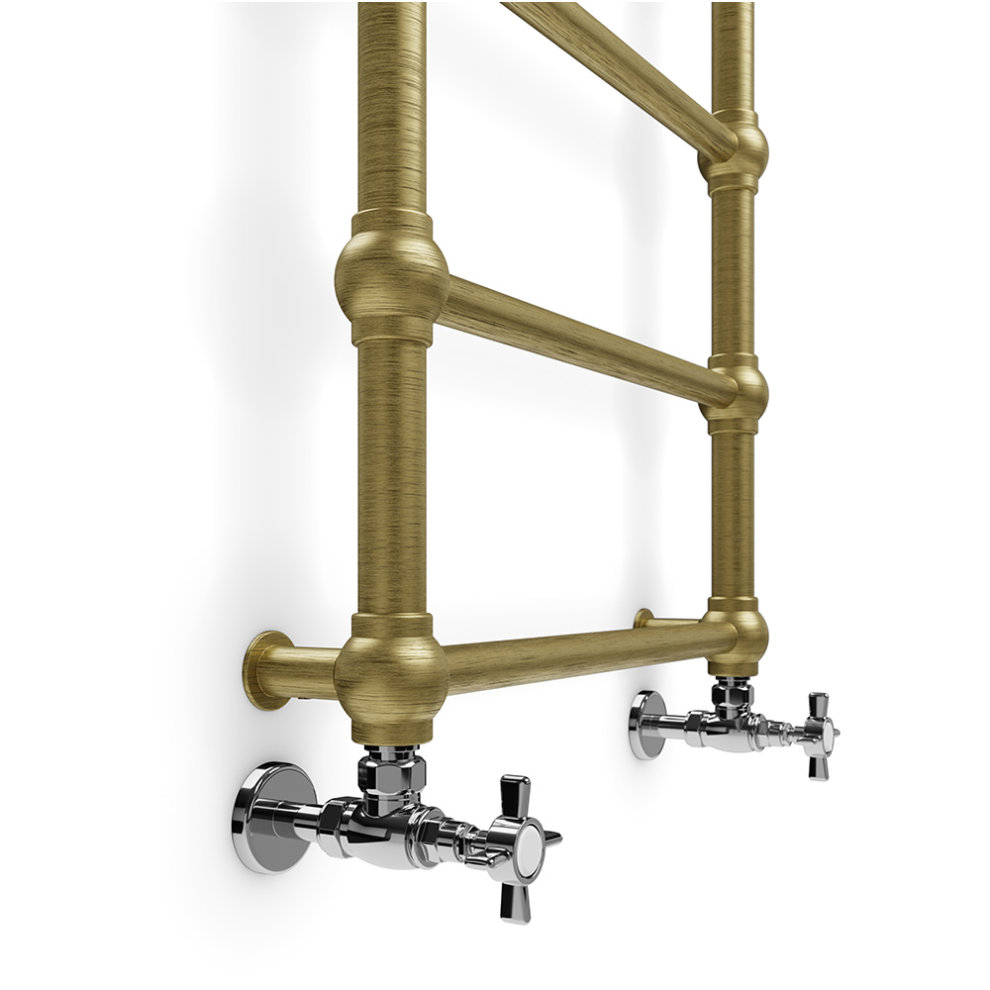 Terma Retro Heated Towel Rail Brushed Brass 501BTU 800 x 504mm - image 4