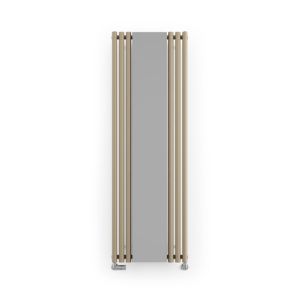 Vertical designer radiator in Quartz Mocha color, featuring a sleek single panel design with multiple horizontal tubes, measuring 1800mm high and 590mm wide.
