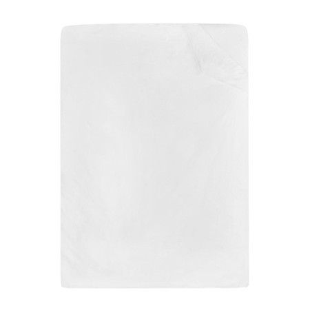 White terry towelling mattress protector with a waterproof layer, designed for durability and comfort, featuring a smooth, soft texture.