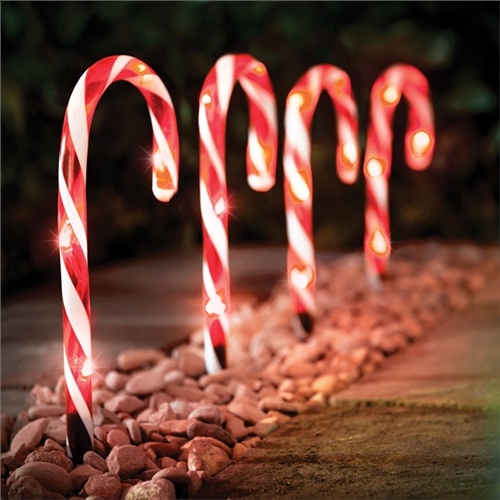 The Christmas Workshop 20 LED Candy Cane Garden Stake Light Red and White 4 Pack - image 3