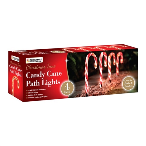 The Christmas Workshop 20 LED Candy Cane Garden Stake Light Red and White 4 Pack - image 4