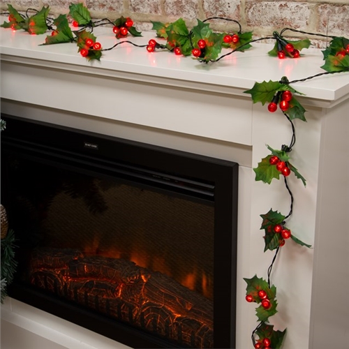 The Christmas Workshop 60 LED Holly Sprig and Berries String Light - image 3