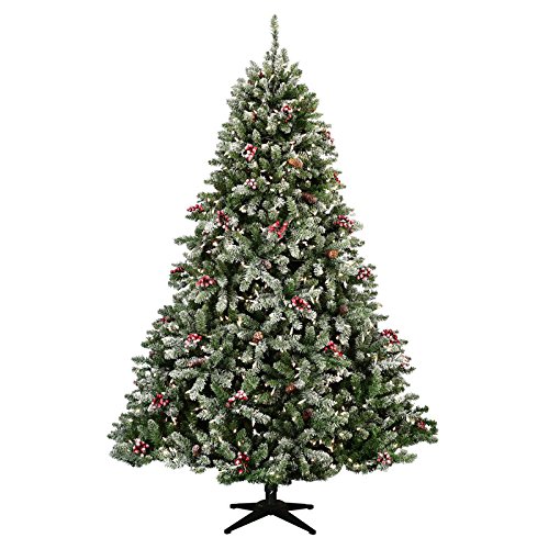 The Christmas Workshop 7ft 200 Warm White LED Frosted Berry Artificial Xmas Tree with Metal Stand - image 3