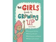 A colorful book cover featuring a girl in a pink towel, holding a hairbrush, with playful text in blue and green reading "The Girls' Guide to Growing Up" by Anita Naik and Sarah Horn.
