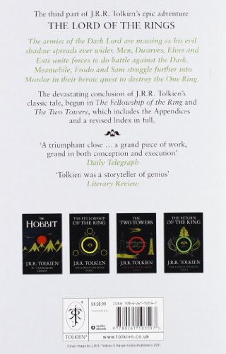 The boxed set features "The Hobbit" and "The Lord of the Rings" by J.R.R. Tolkien, with a dark cover, elegant typography, and a textured finish, showcasing iconic book titles and reviews.