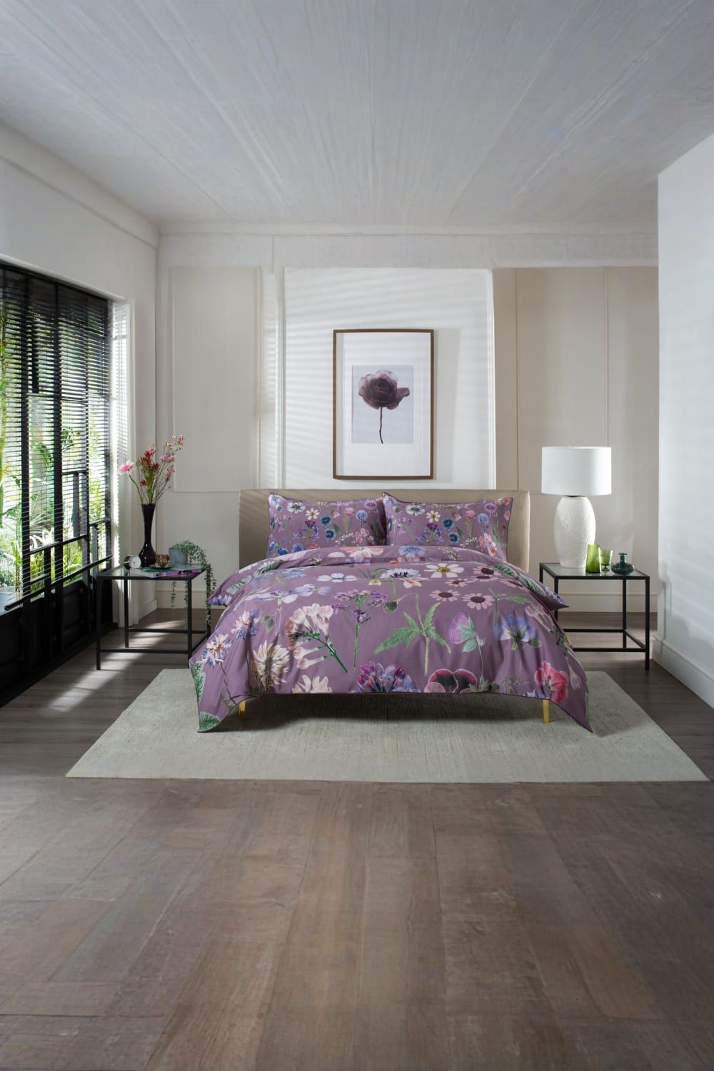 The Lyndon Company Botanical Flower Lilac Super King Size Duvet Set - image 2