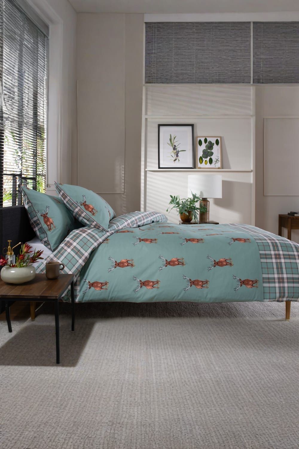 The Lyndon Company Highland Fell Green and Red Single Duvet Set - image 4
