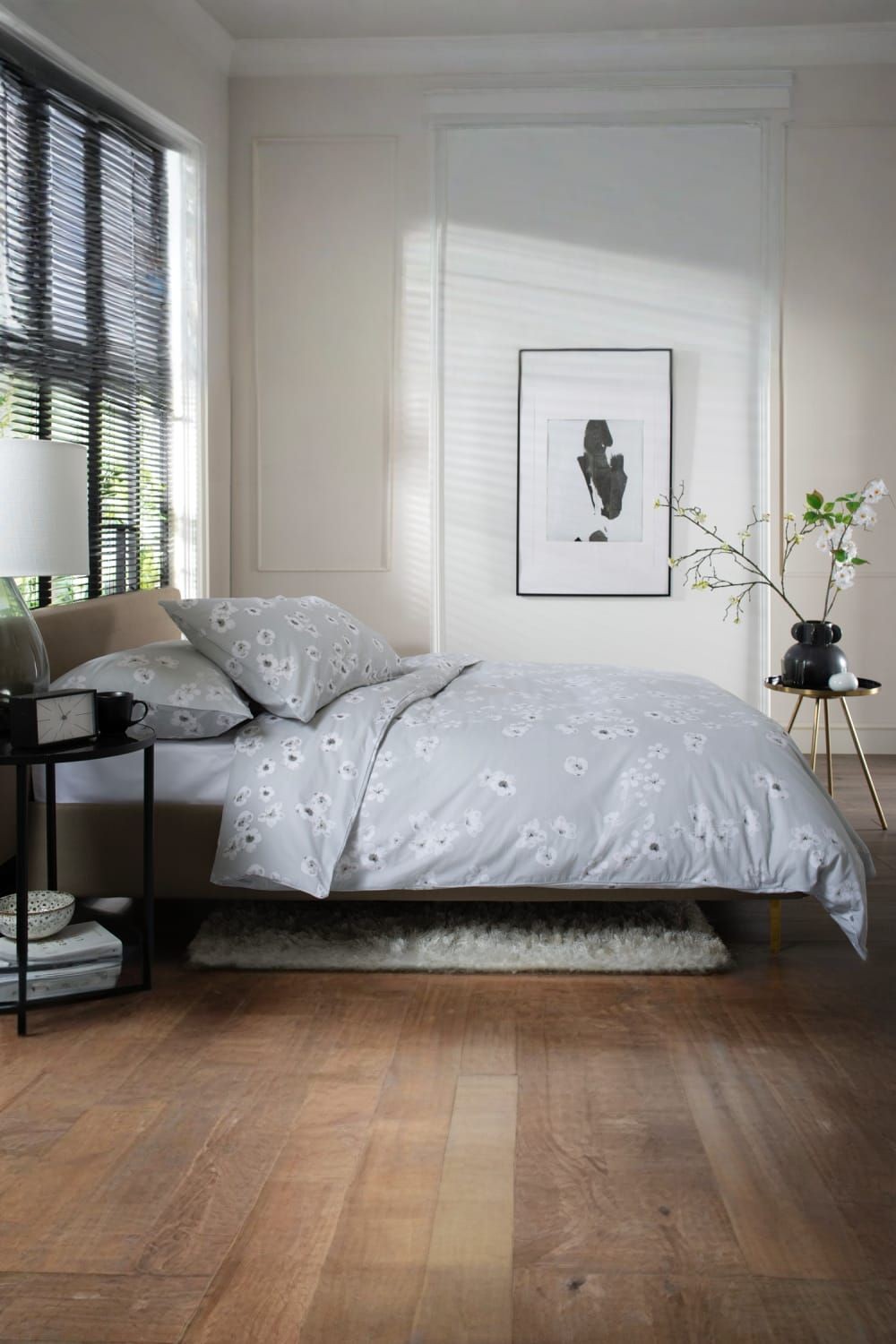 The Lyndon Company Petite Fleure Grey Super King Size Duvet Set - image 3