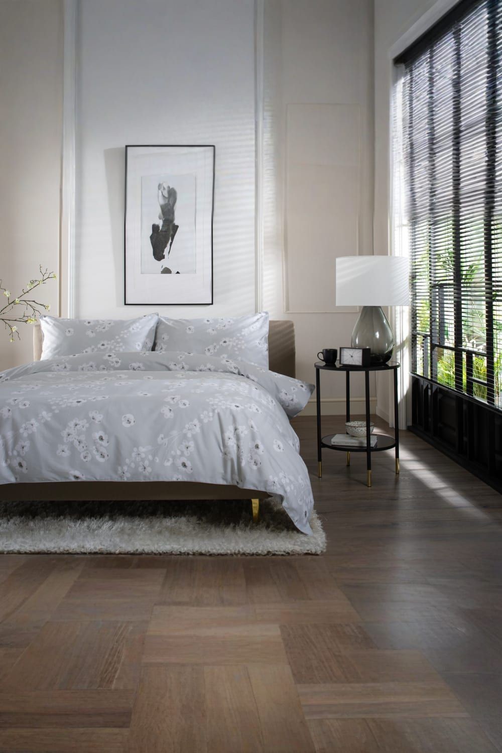 The Lyndon Company Petite Fleure Grey Super King Size Duvet Set - image 4