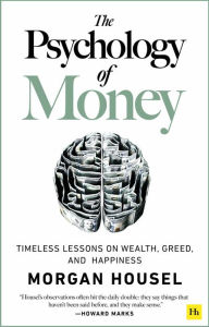A book cover featuring the title "The Psychology of Money" in green text, with a brain illustration made of coins, and the author's name, Morgan Housel, at the bottom.