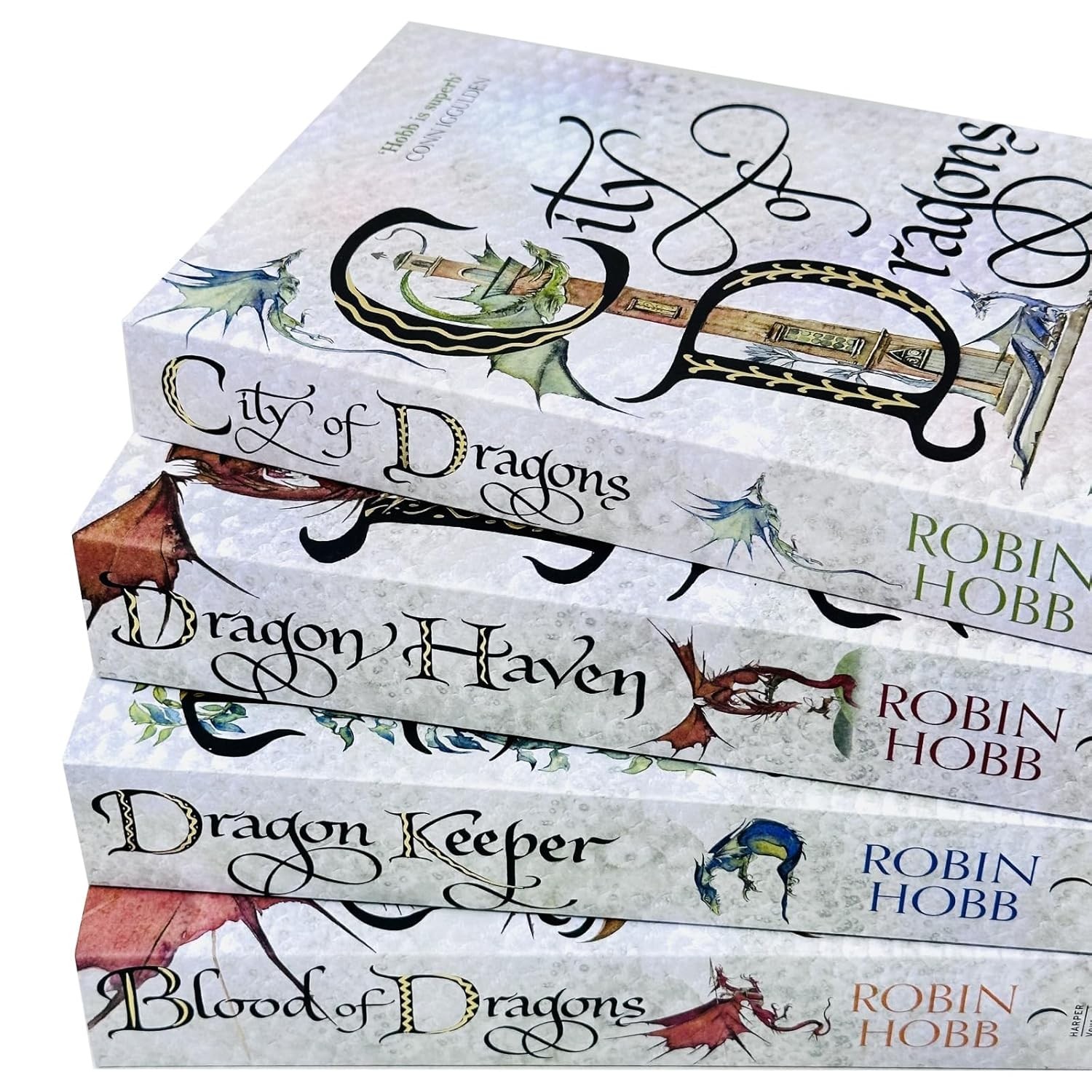 The Rain Wilds Chronicles 4 Book Set Robin Hobb Dragon Keeper Blood of Dragons Dragon Haven City of Dragons - image 4