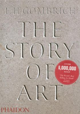 A textured beige cover featuring the title "The Story of Art" embossed in large letters, with a red circular sticker stating "Over 6,000,000 Sold" in the bottom right corner.