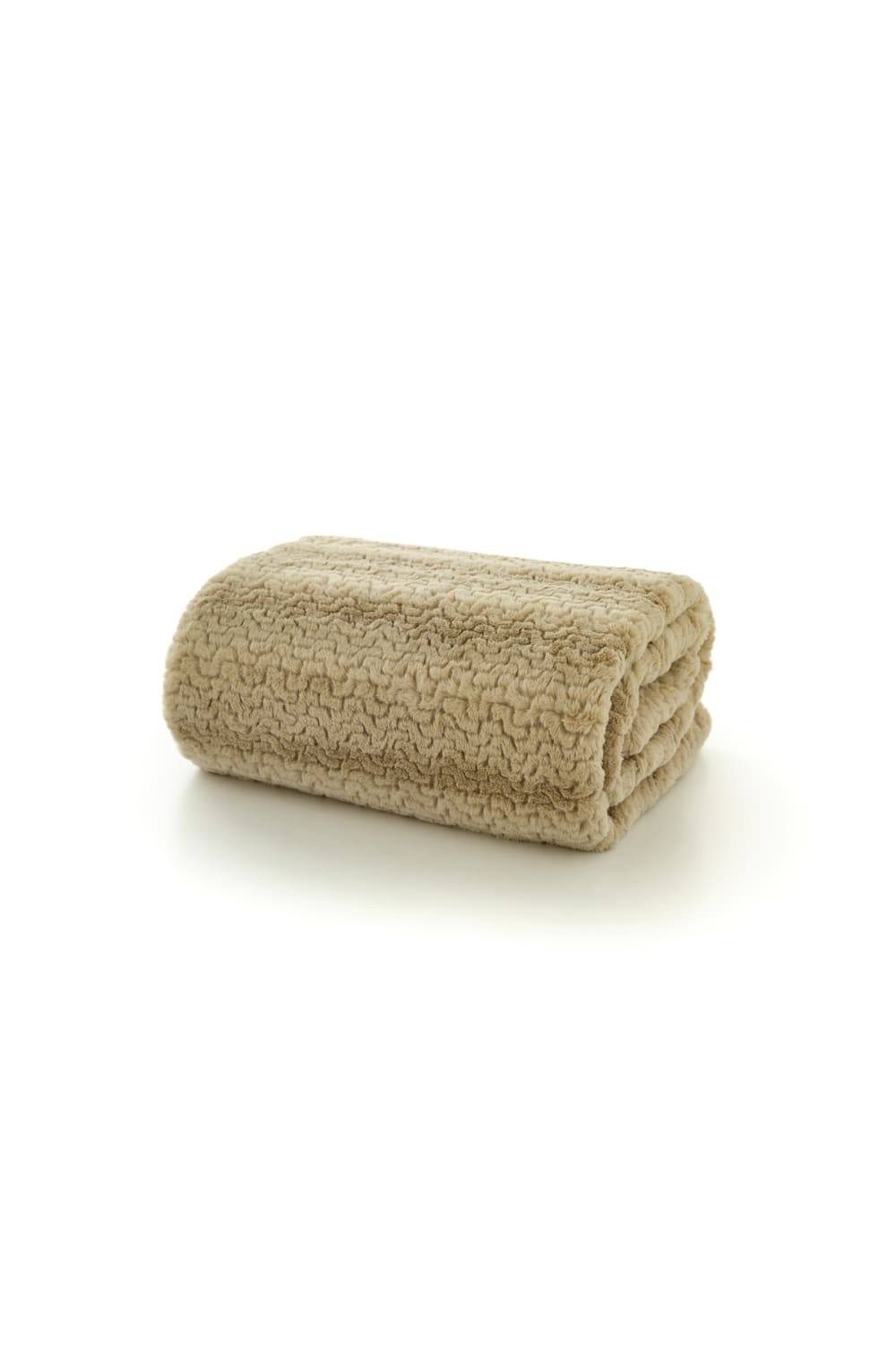 TLC Ashridge Faux Fur Almond Throw 130 x 170cm - image 4