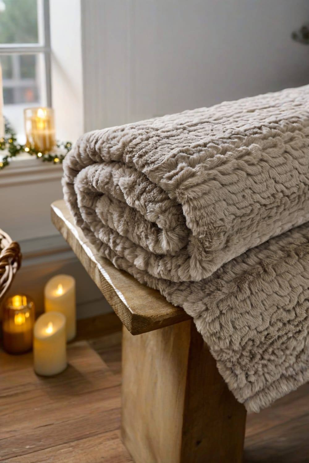 TLC Ashridge Faux Fur Fawn Throw 130 x 170cm - image 2