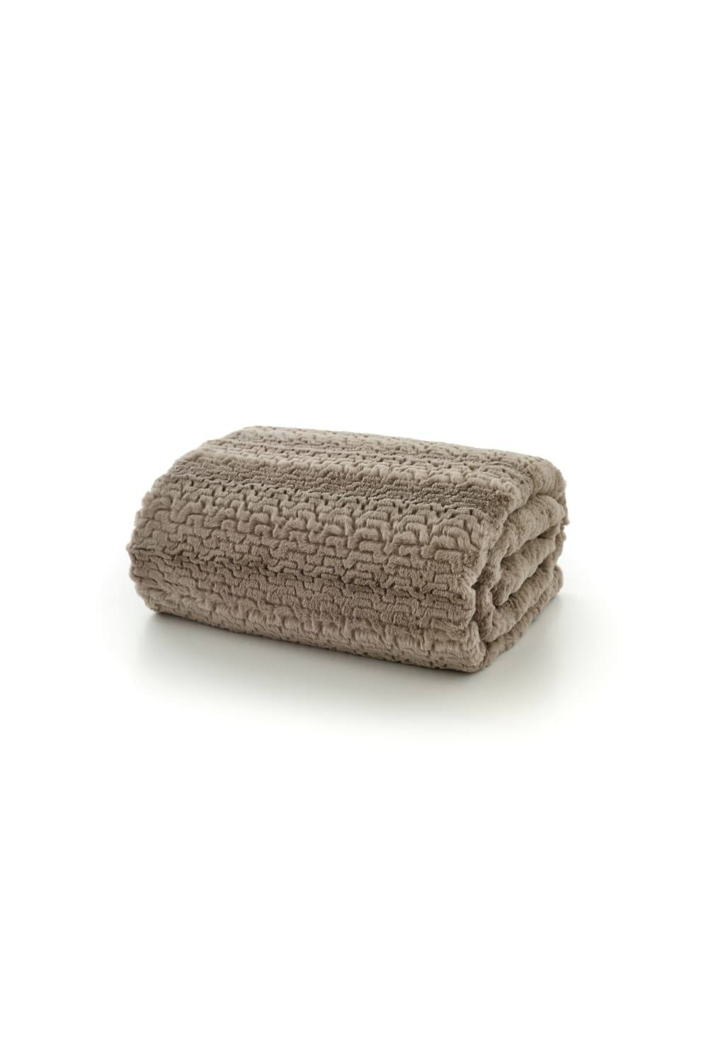 TLC Ashridge Faux Fur Fawn Throw 130 x 170cm - image 4
