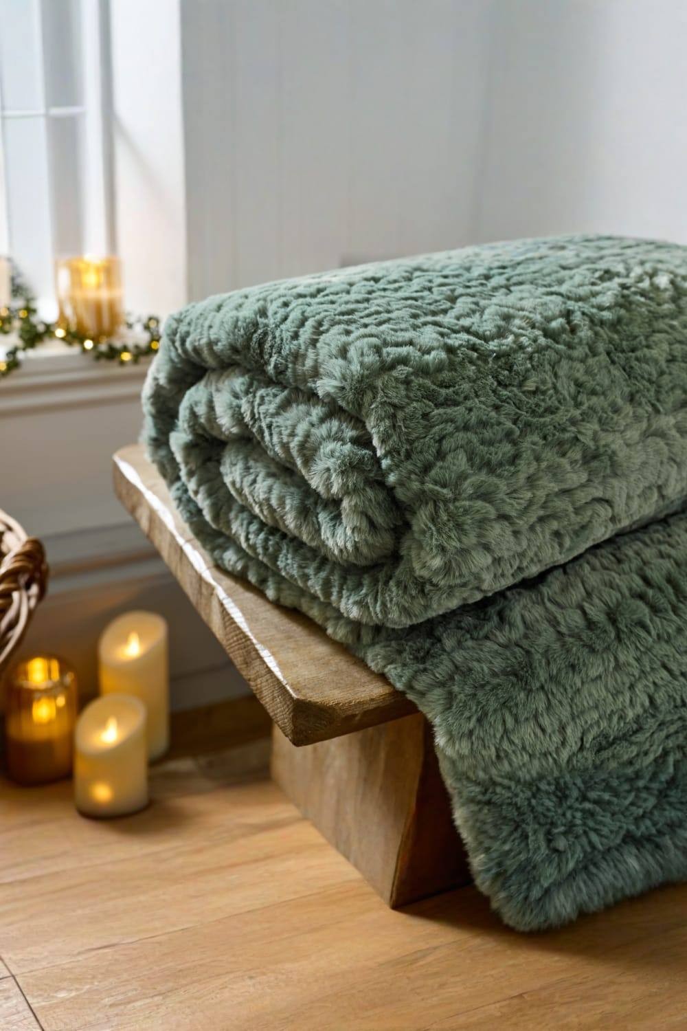 TLC Ashridge Faux Fur Green Throw 130 x 170cm - image 2