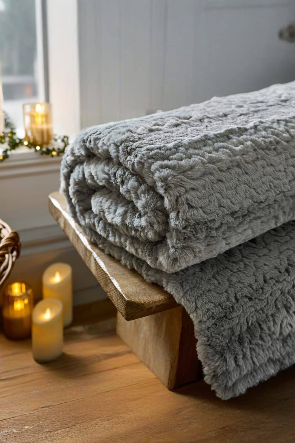 TLC Ashridge Faux Fur Grey Throw 130 x 170cm - image 2