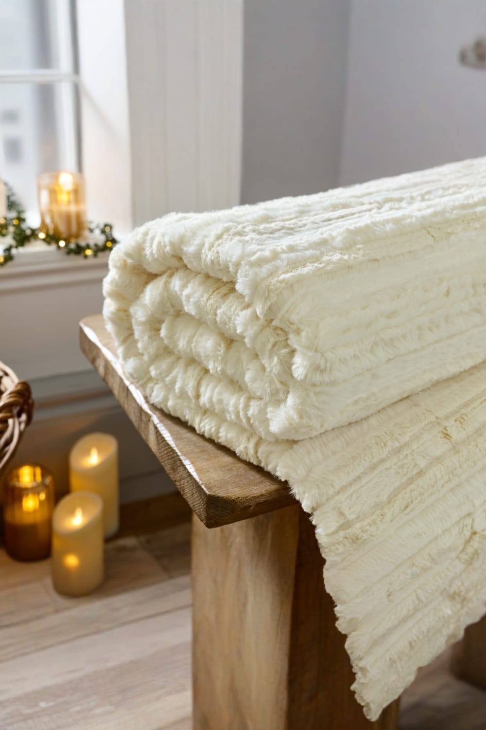 TLC Chatsworth Faux Fur Cream Throw 130 x 170cm - image 2