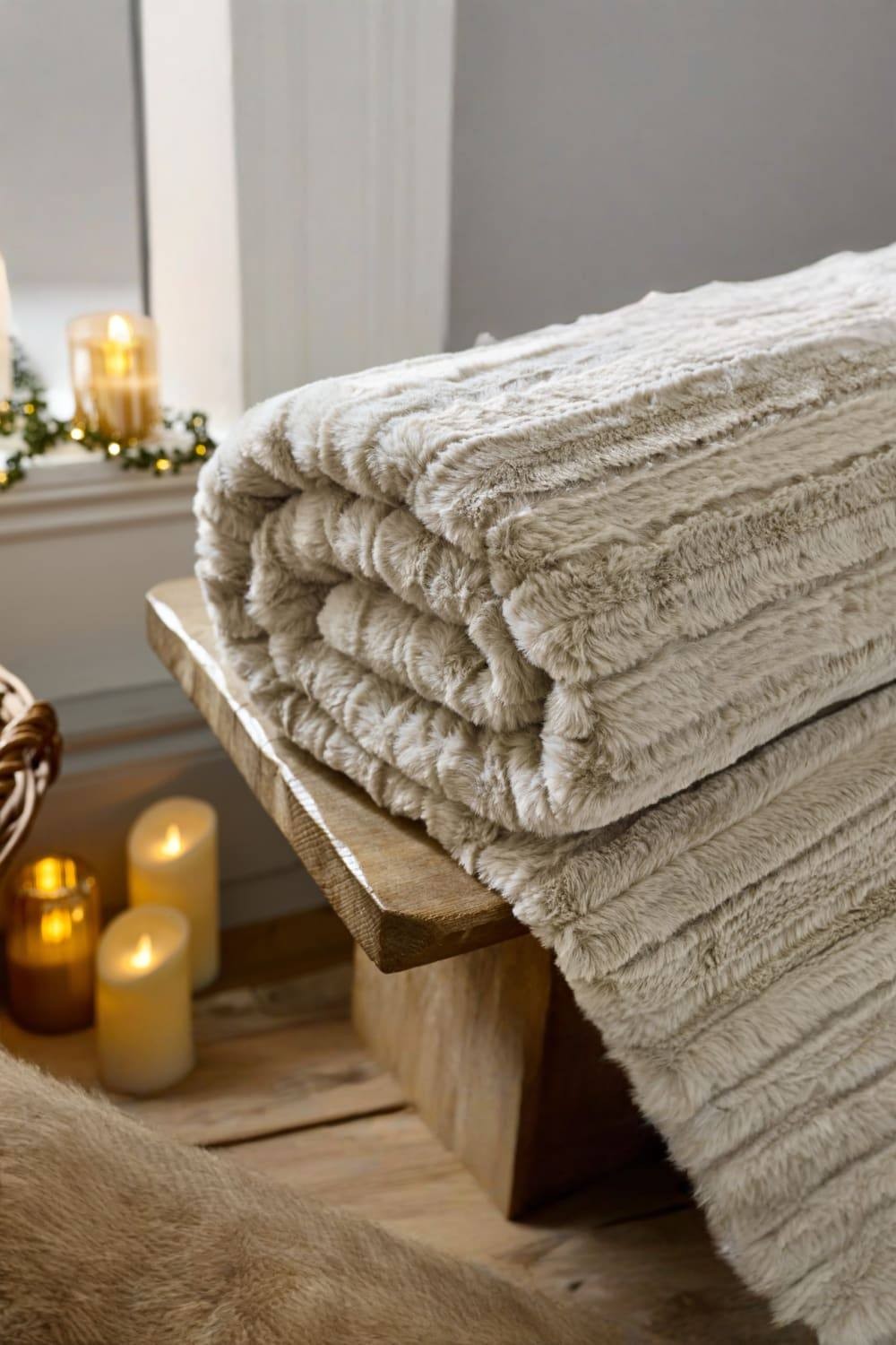 TLC Chatsworth Faux Fur Fawn Throw 130 x 170cm - image 2