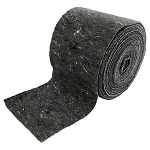 Black, flexible pipe insulation wrap measuring 100mm x 7.2m, made from a textured material, rolled neatly with visible fibers and a sturdy finish, suitable for universal application.