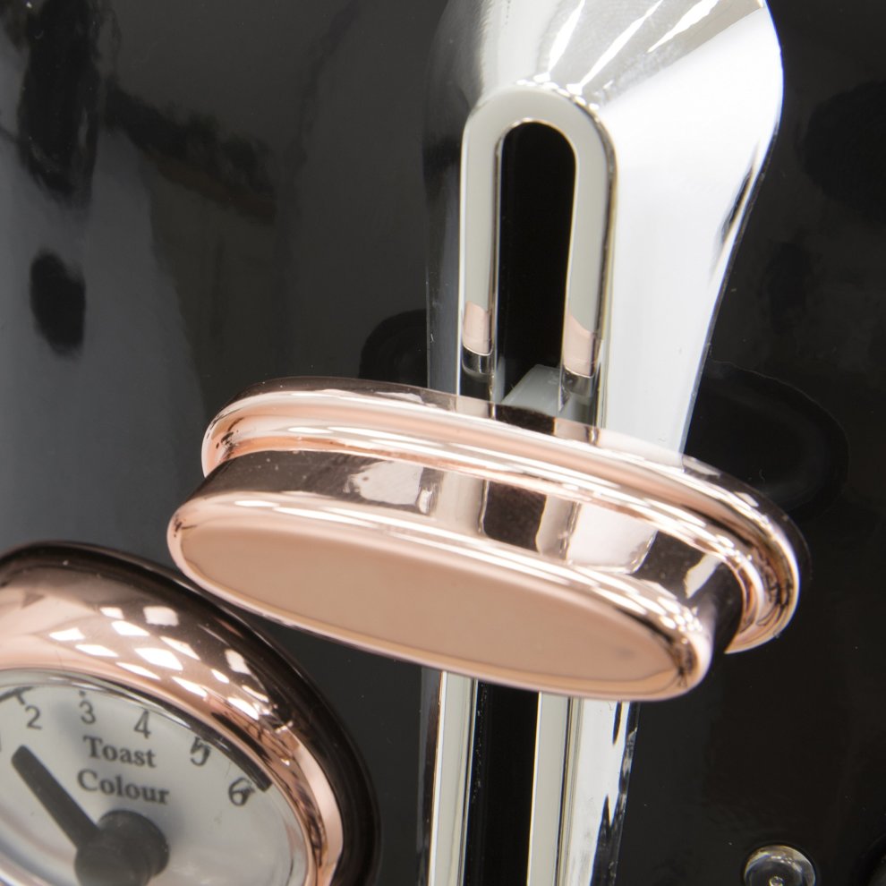 Tower Bottega 2 Slice Stainless Steel Toaster Rose Gold Black - image 4