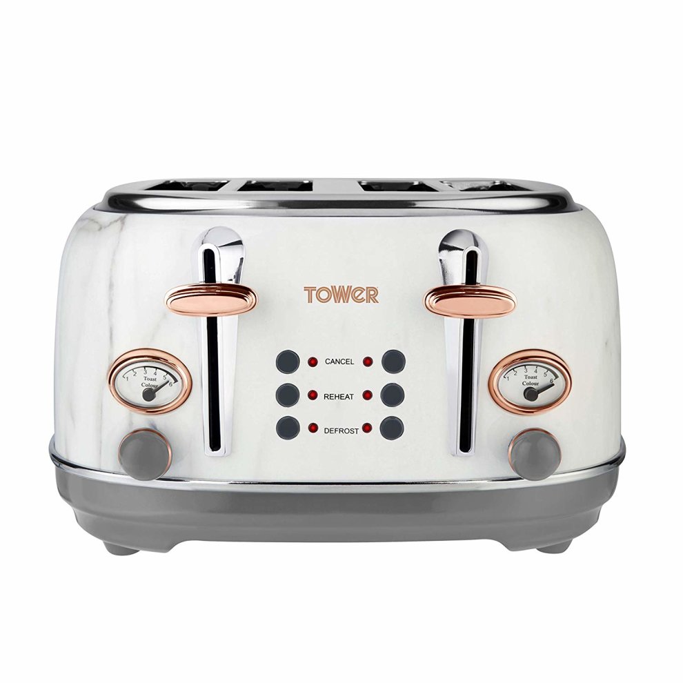 Tower Bottega Stainless Steel 4 Slice Toaster Marble - image 2