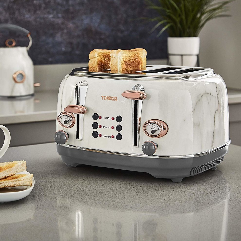 Tower Bottega Stainless Steel 4 Slice Toaster Marble - image 3