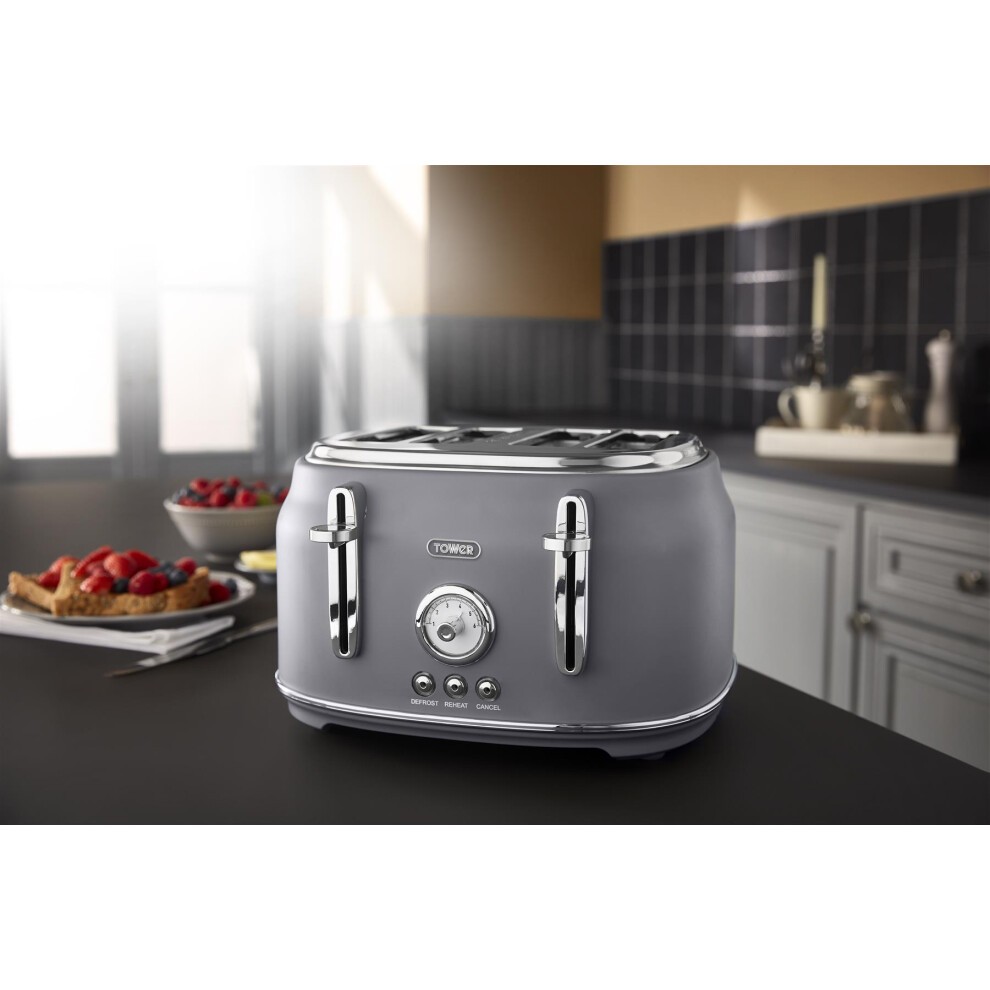 Tower Renaissance EEJB188 Grey Kettle 1.7L and 4 Slice Toaster Set - image 2
