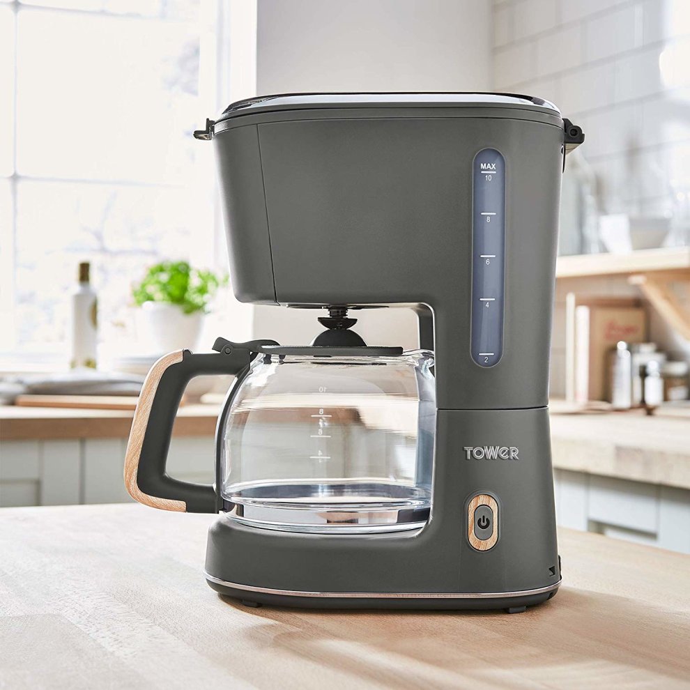 Tower Scandi 1.25 Litre 900W Coffee Maker Grey - image 4