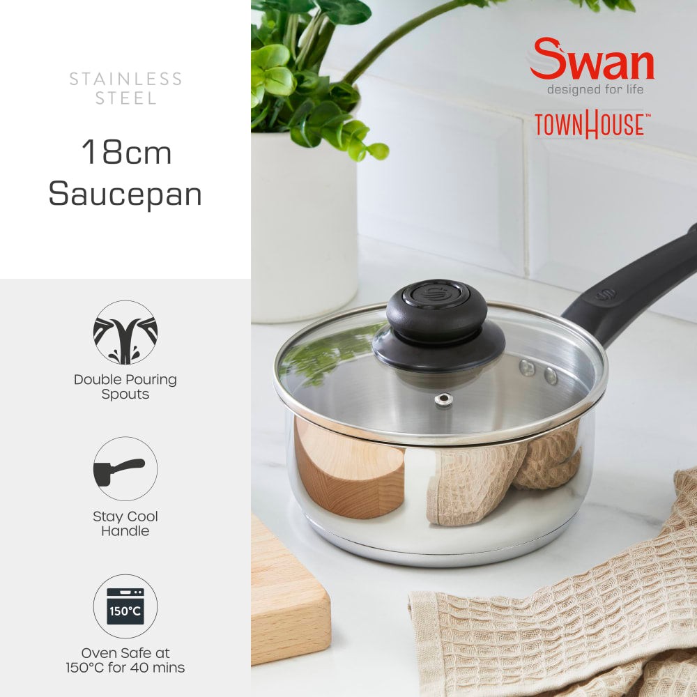 Townhouse 18cm Stainless Steel Saucepan - image 3
