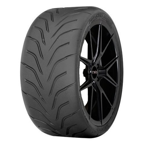 Toyo Proxes R888R tire in size 235/40 ZR17, featuring a sleek black rubber design with a distinctive tread pattern and a high-performance rating, mounted on a black alloy wheel.