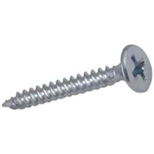 Silver 50mm drywall screw with a flat head and sharp threads, designed for securing drywall, featuring a cross-shaped drive for easy installation.