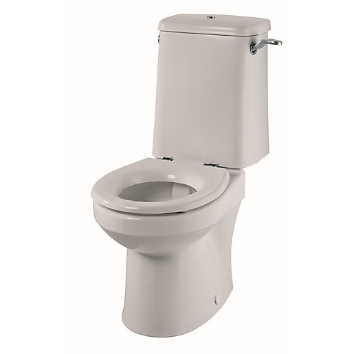 Twyford SA1968WH Sola rimless toilet pan in white ceramic with a sleek design, featuring a closed cistern and modern contours for easy cleaning.