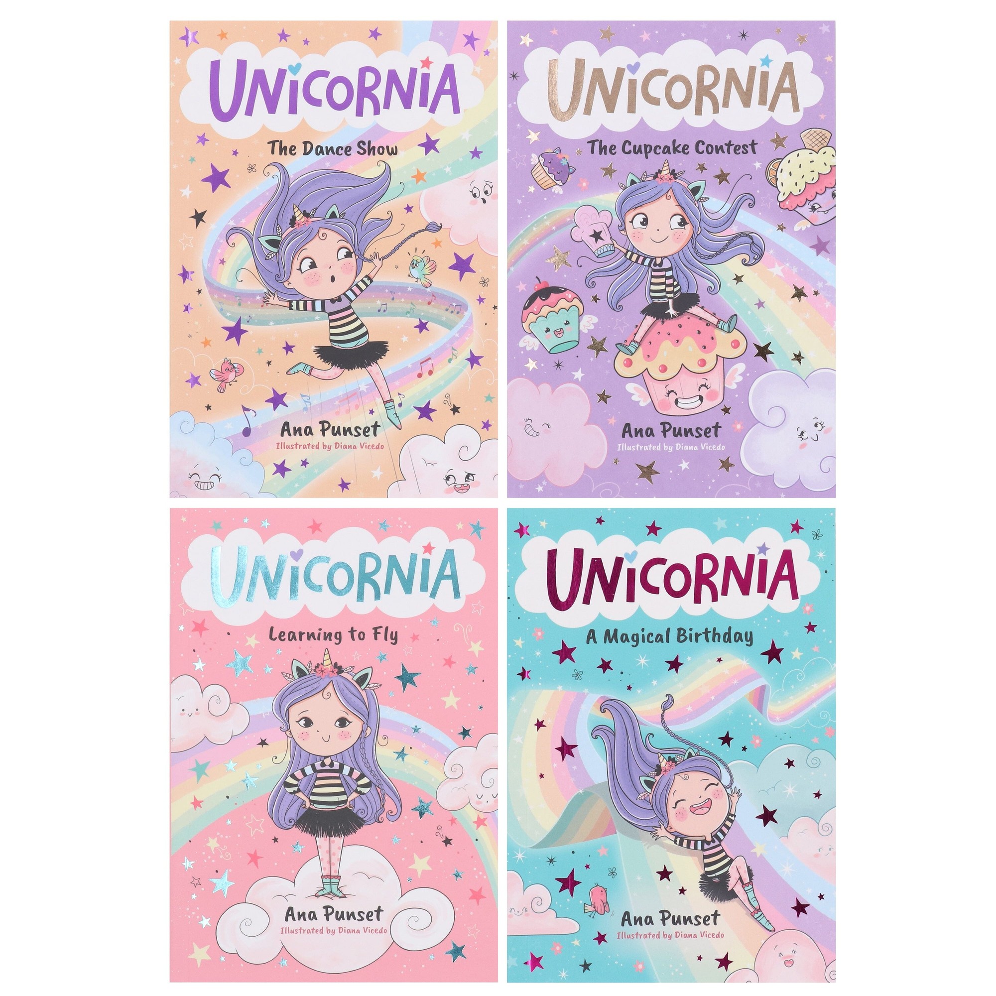 Unicornia Series 4 Book Set Illustrated A Magical Unicorn School Adventure For Kids And Young Readers - image 2