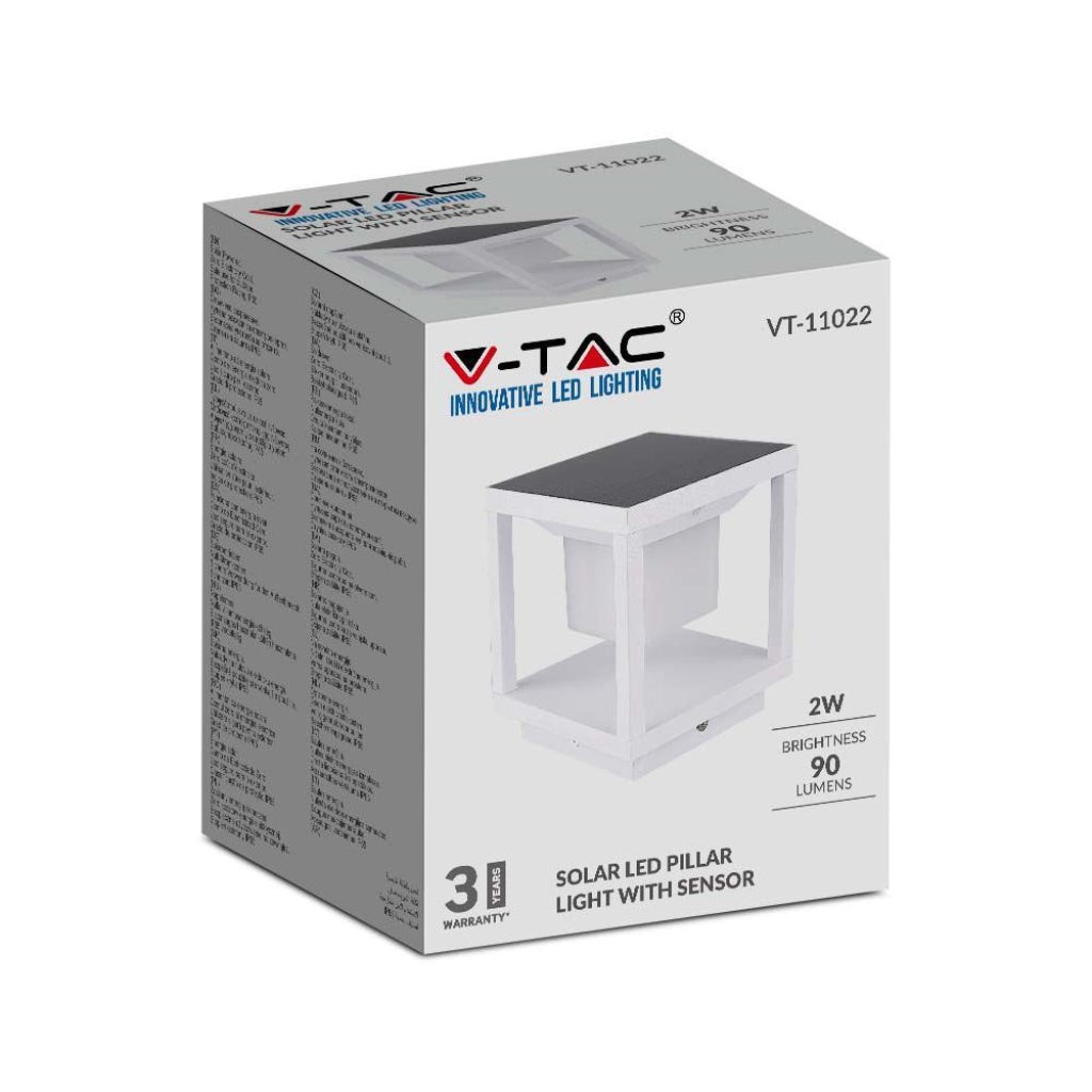 V-TAC White Warm White LED Solar Pillar Light 2W - image 2