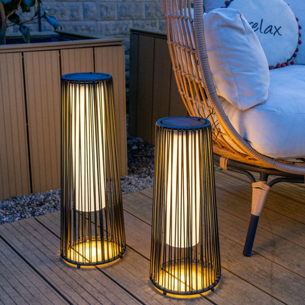 ValueLight Rattan Black Large Solar Floor Lamp - image 2