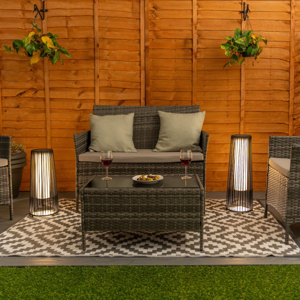ValueLight Rattan Black Large Solar Floor Lamp - image 3