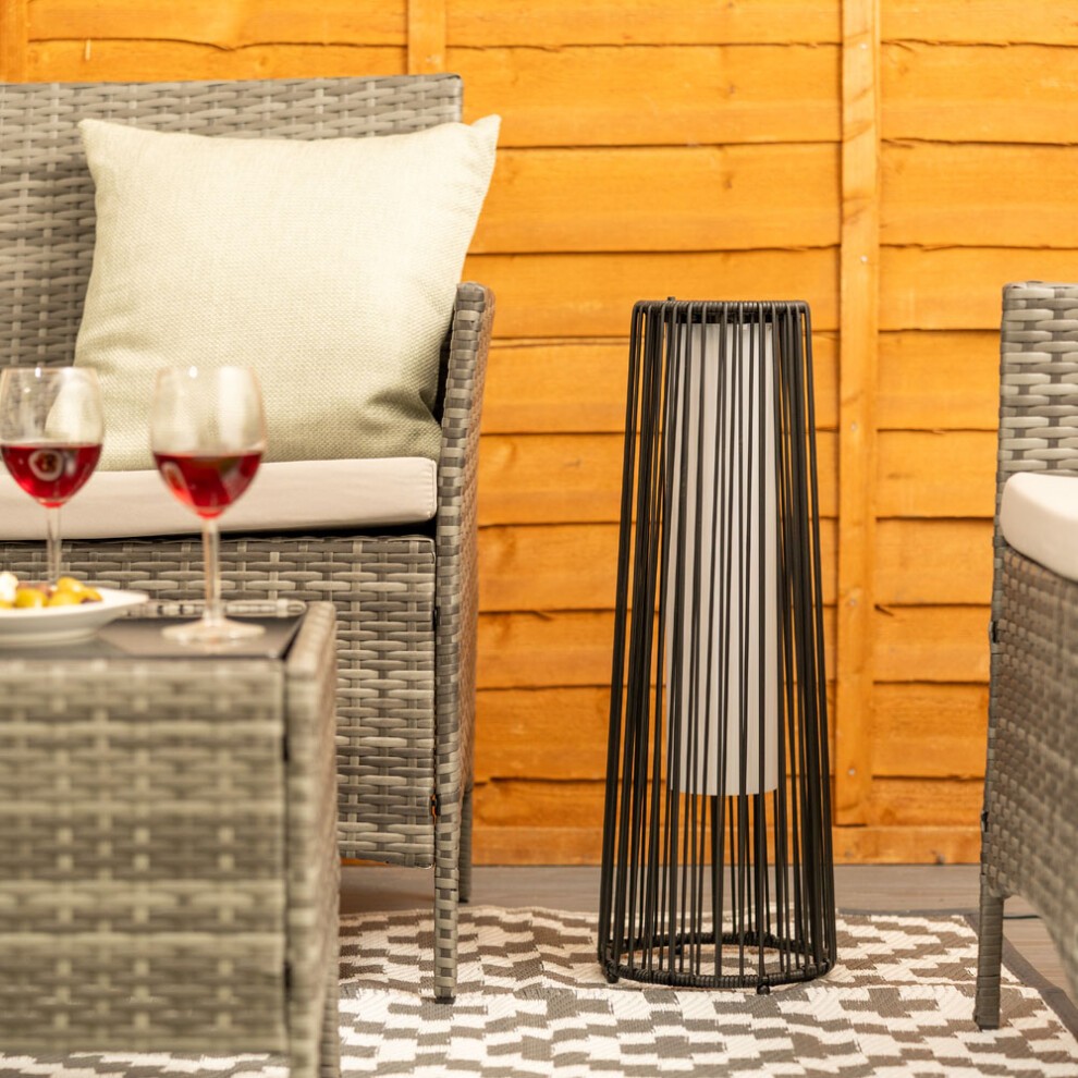 ValueLight Rattan Black Large Solar Floor Lamp - image 4
