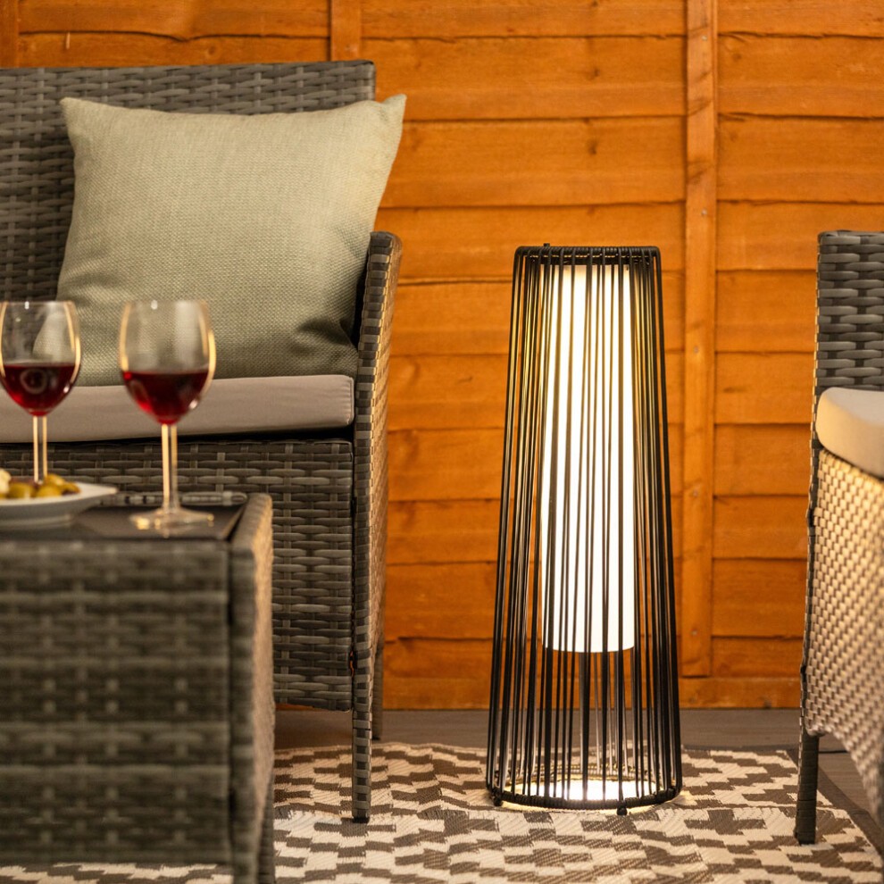 ValueLight Rattan Black Large Solar Floor Lamp - image 5