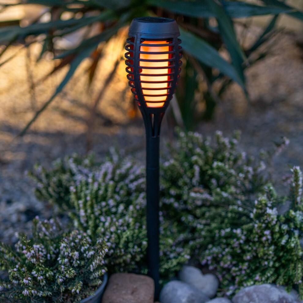 ValueLight Set of 6 Flame Effect Black Outdoor Solar Spike Light - image 3